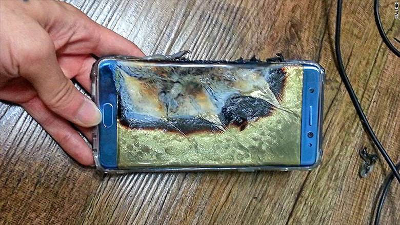  A replacement Note 7 that caught fire on a Southwest Airlines plane